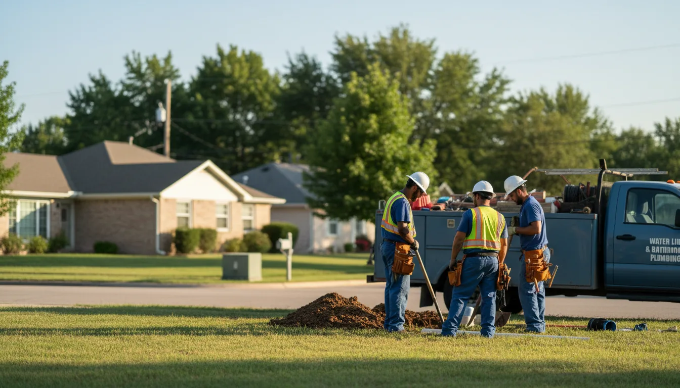 Residential water line and bathroom plumbing service in Glenwood, GA